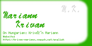 mariann krivan business card